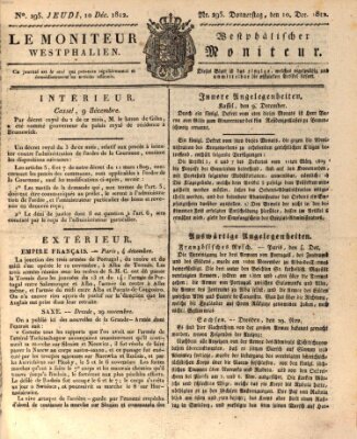 Le Moniteur westphalien = Westphälischer Moniteur (Le Moniteur westphalien) Donnerstag 10. Dezember 1812