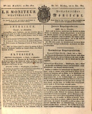 Le Moniteur westphalien = Westphälischer Moniteur (Le Moniteur westphalien) Dienstag 22. Dezember 1812