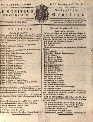 Le Moniteur westphalien = Westphälischer Moniteur (Le Moniteur westphalien) Donnerstag 31. Dezember 1812