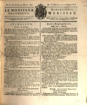 Le Moniteur westphalien = Westphälischer Moniteur (Le Moniteur westphalien) Montag 22. Februar 1813