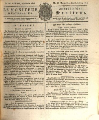 Le Moniteur westphalien = Westphälischer Moniteur (Le Moniteur westphalien) Donnerstag 25. Februar 1813