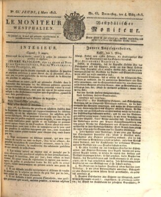 Le Moniteur westphalien = Westphälischer Moniteur (Le Moniteur westphalien) Donnerstag 4. März 1813