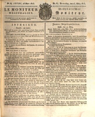 Le Moniteur westphalien = Westphälischer Moniteur (Le Moniteur westphalien) Donnerstag 25. März 1813