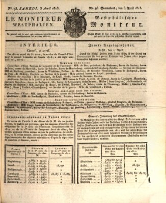 Le Moniteur westphalien = Westphälischer Moniteur (Le Moniteur westphalien) Samstag 3. April 1813