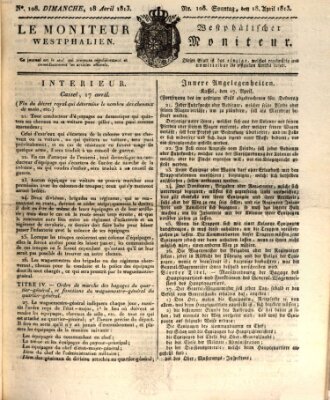 Le Moniteur westphalien = Westphälischer Moniteur (Le Moniteur westphalien) Sonntag 18. April 1813