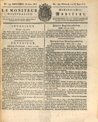 Le Moniteur westphalien = Westphälischer Moniteur (Le Moniteur westphalien) Mittwoch 30. Juni 1813