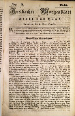 Ansbacher Morgenblatt für Stadt und Land (Ansbacher Morgenblatt) Sonntag 4. Mai 1845