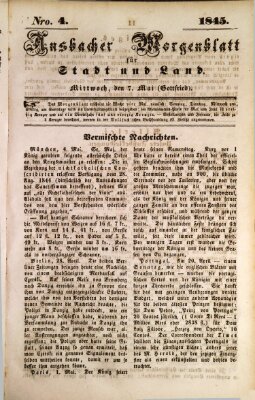 Ansbacher Morgenblatt für Stadt und Land (Ansbacher Morgenblatt) Mittwoch 7. Mai 1845