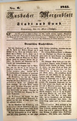 Ansbacher Morgenblatt für Stadt und Land (Ansbacher Morgenblatt) Sonntag 11. Mai 1845