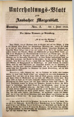 Ansbacher Morgenblatt für Stadt und Land (Ansbacher Morgenblatt) Sonntag 1. Juni 1845