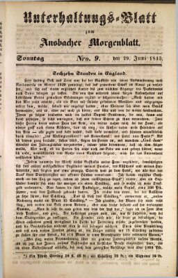 Ansbacher Morgenblatt für Stadt und Land (Ansbacher Morgenblatt) Sonntag 29. Juni 1845