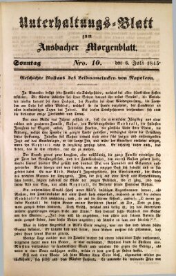 Ansbacher Morgenblatt für Stadt und Land (Ansbacher Morgenblatt) Sonntag 6. Juli 1845