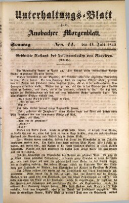 Ansbacher Morgenblatt für Stadt und Land (Ansbacher Morgenblatt) Sonntag 13. Juli 1845