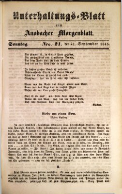 Ansbacher Morgenblatt für Stadt und Land (Ansbacher Morgenblatt) Sonntag 21. September 1845