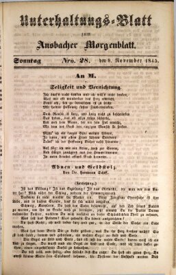 Ansbacher Morgenblatt für Stadt und Land (Ansbacher Morgenblatt) Sonntag 9. November 1845