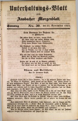 Ansbacher Morgenblatt für Stadt und Land (Ansbacher Morgenblatt) Sonntag 23. November 1845