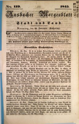 Ansbacher Morgenblatt für Stadt und Land (Ansbacher Morgenblatt) Dienstag 25. November 1845