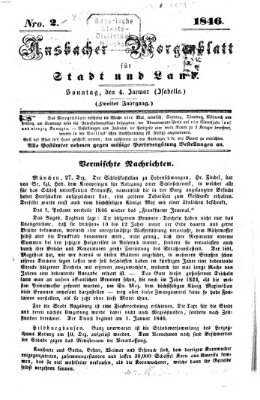 Ansbacher Morgenblatt für Stadt und Land (Ansbacher Morgenblatt) Sonntag 4. Januar 1846