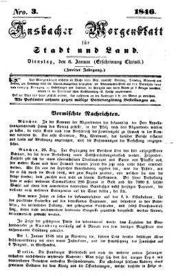 Ansbacher Morgenblatt für Stadt und Land (Ansbacher Morgenblatt) Dienstag 6. Januar 1846