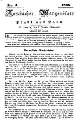 Ansbacher Morgenblatt für Stadt und Land (Ansbacher Morgenblatt) Mittwoch 7. Januar 1846