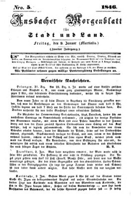 Ansbacher Morgenblatt für Stadt und Land (Ansbacher Morgenblatt) Freitag 9. Januar 1846