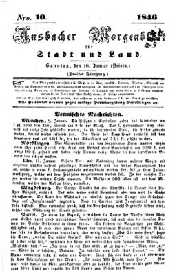 Ansbacher Morgenblatt für Stadt und Land (Ansbacher Morgenblatt) Sonntag 18. Januar 1846