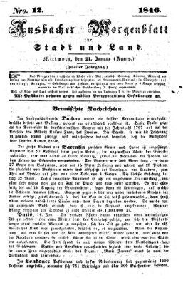 Ansbacher Morgenblatt für Stadt und Land (Ansbacher Morgenblatt) Mittwoch 21. Januar 1846