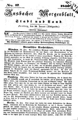 Ansbacher Morgenblatt für Stadt und Land (Ansbacher Morgenblatt) Freitag 30. Januar 1846