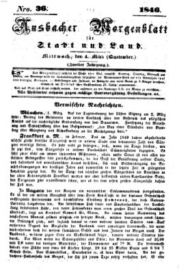 Ansbacher Morgenblatt für Stadt und Land (Ansbacher Morgenblatt) Mittwoch 4. März 1846