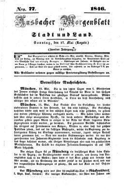 Ansbacher Morgenblatt für Stadt und Land (Ansbacher Morgenblatt) Sonntag 17. Mai 1846