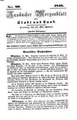 Ansbacher Morgenblatt für Stadt und Land (Ansbacher Morgenblatt) Freitag 22. Mai 1846