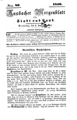 Ansbacher Morgenblatt für Stadt und Land (Ansbacher Morgenblatt) Dienstag 9. Juni 1846