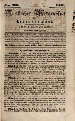 Ansbacher Morgenblatt für Stadt und Land (Ansbacher Morgenblatt) Sonntag 26. Juli 1846