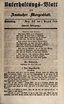 Ansbacher Morgenblatt für Stadt und Land (Ansbacher Morgenblatt) Samstag 1. August 1846