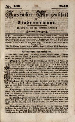 Ansbacher Morgenblatt für Stadt und Land (Ansbacher Morgenblatt) Mittwoch 21. Oktober 1846