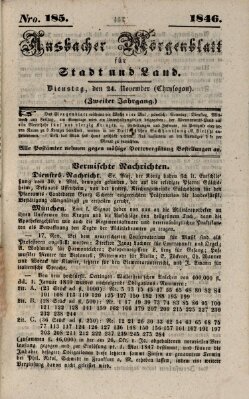 Ansbacher Morgenblatt für Stadt und Land (Ansbacher Morgenblatt) Dienstag 24. November 1846