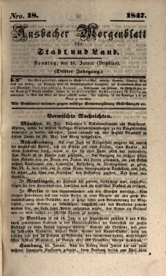 Ansbacher Morgenblatt für Stadt und Land (Ansbacher Morgenblatt) Sonntag 31. Januar 1847