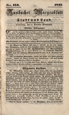 Ansbacher Morgenblatt für Stadt und Land (Ansbacher Morgenblatt) Freitag 1. Oktober 1847