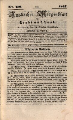 Ansbacher Morgenblatt für Stadt und Land (Ansbacher Morgenblatt) Freitag 29. Oktober 1847