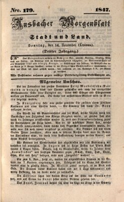 Ansbacher Morgenblatt für Stadt und Land (Ansbacher Morgenblatt) Sonntag 14. November 1847