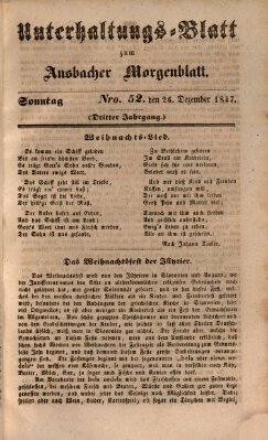 Ansbacher Morgenblatt für Stadt und Land (Ansbacher Morgenblatt) Sonntag 26. Dezember 1847