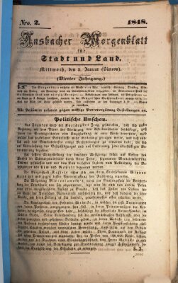 Ansbacher Morgenblatt für Stadt und Land (Ansbacher Morgenblatt) Mittwoch 5. Januar 1848