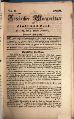 Ansbacher Morgenblatt für Stadt und Land (Ansbacher Morgenblatt) Freitag 7. Januar 1848