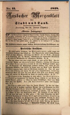 Ansbacher Morgenblatt für Stadt und Land (Ansbacher Morgenblatt) Freitag 21. Januar 1848