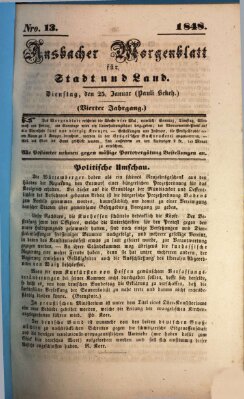 Ansbacher Morgenblatt für Stadt und Land (Ansbacher Morgenblatt) Dienstag 25. Januar 1848