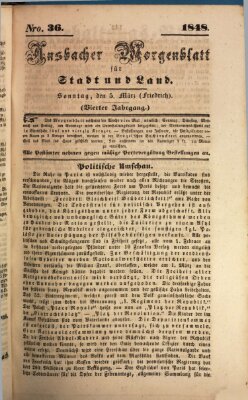 Ansbacher Morgenblatt für Stadt und Land (Ansbacher Morgenblatt) Sonntag 5. März 1848