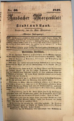 Ansbacher Morgenblatt für Stadt und Land (Ansbacher Morgenblatt) Sonntag 12. März 1848