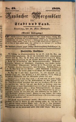 Ansbacher Morgenblatt für Stadt und Land (Ansbacher Morgenblatt) Sonntag 26. März 1848