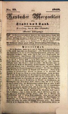 Ansbacher Morgenblatt für Stadt und Land (Ansbacher Morgenblatt) Dienstag 2. Mai 1848