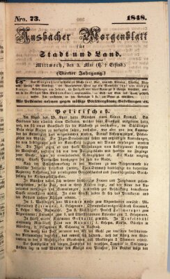 Ansbacher Morgenblatt für Stadt und Land (Ansbacher Morgenblatt) Mittwoch 3. Mai 1848